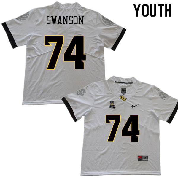 Youth #74 Boman Swanson UCF Knights College Football Jerseys Sale-White - Click Image to Close